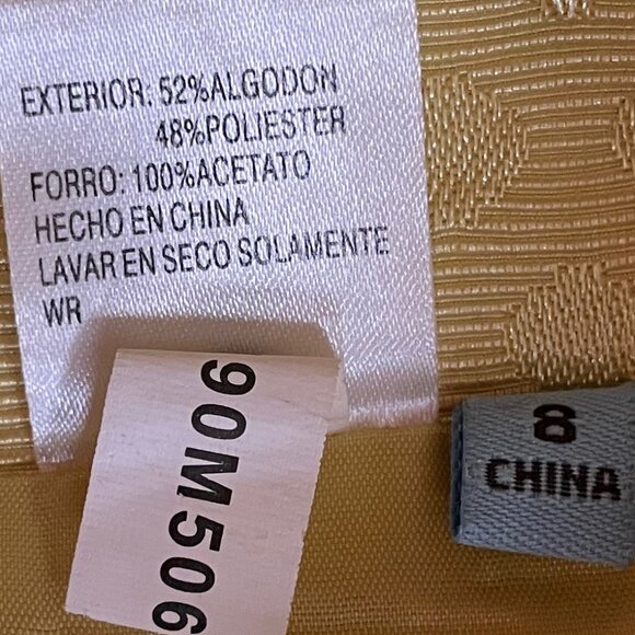 Antonio Melani Yellow Jacquard Polka Dot Pencil Skirt Size 8 - Picture 10 of 11